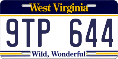 WV license plate 9TP644