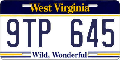 WV license plate 9TP645