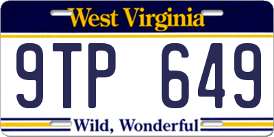 WV license plate 9TP649