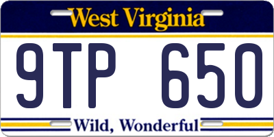 WV license plate 9TP650
