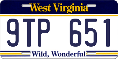 WV license plate 9TP651