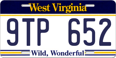 WV license plate 9TP652