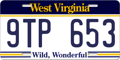 WV license plate 9TP653