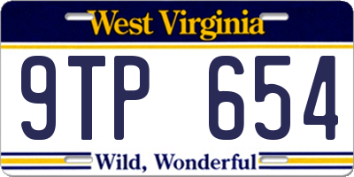 WV license plate 9TP654