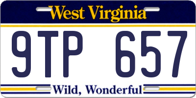 WV license plate 9TP657