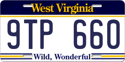 WV license plate 9TP660