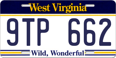 WV license plate 9TP662