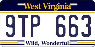 WV license plate 9TP663