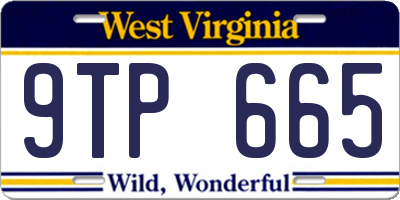 WV license plate 9TP665