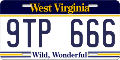 WV license plate 9TP666