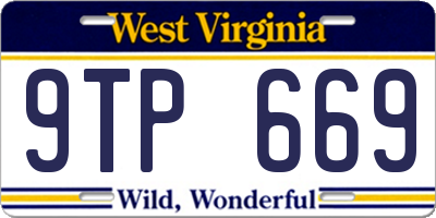 WV license plate 9TP669
