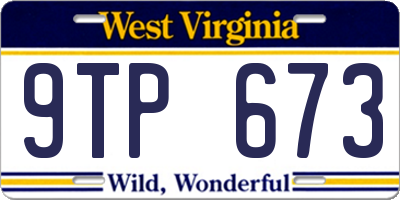 WV license plate 9TP673