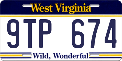 WV license plate 9TP674
