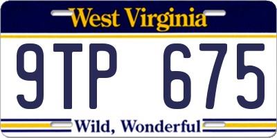 WV license plate 9TP675