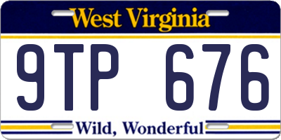 WV license plate 9TP676