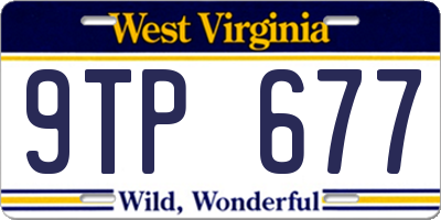 WV license plate 9TP677