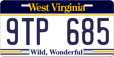 WV license plate 9TP685