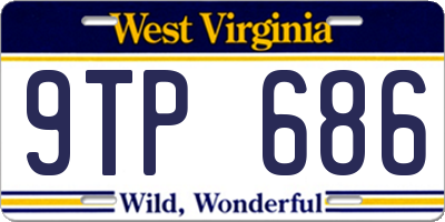 WV license plate 9TP686