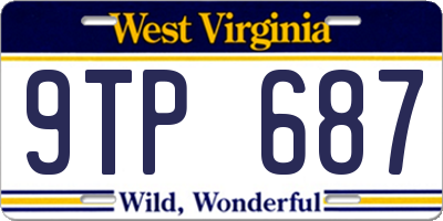 WV license plate 9TP687