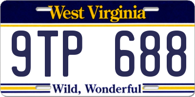 WV license plate 9TP688