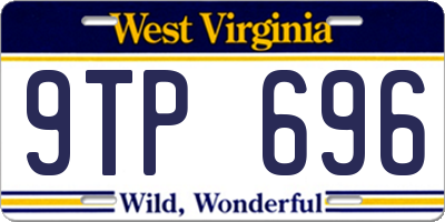 WV license plate 9TP696