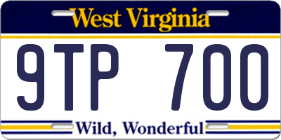 WV license plate 9TP700