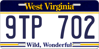 WV license plate 9TP702
