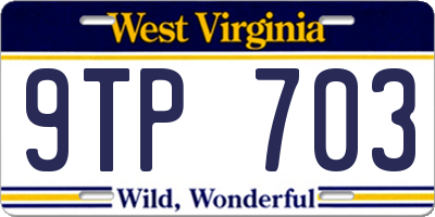 WV license plate 9TP703