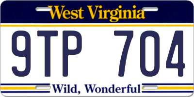 WV license plate 9TP704