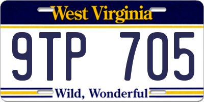 WV license plate 9TP705