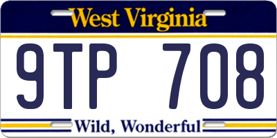WV license plate 9TP708