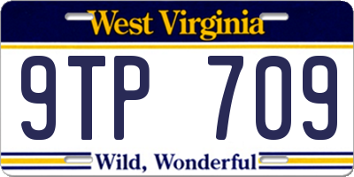 WV license plate 9TP709