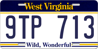 WV license plate 9TP713