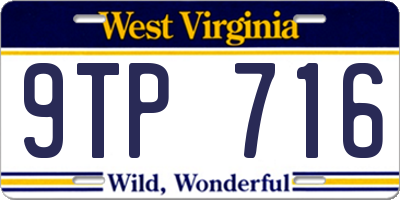 WV license plate 9TP716