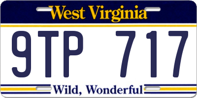 WV license plate 9TP717