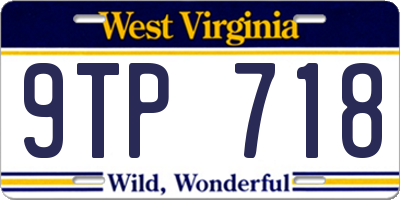 WV license plate 9TP718