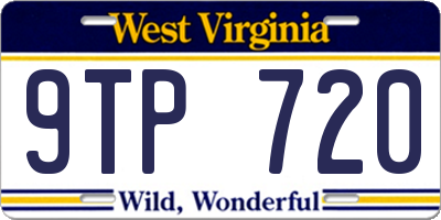 WV license plate 9TP720