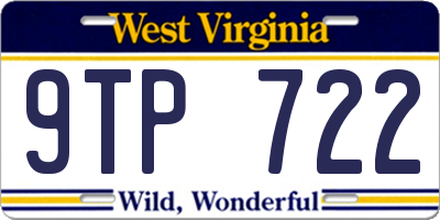 WV license plate 9TP722