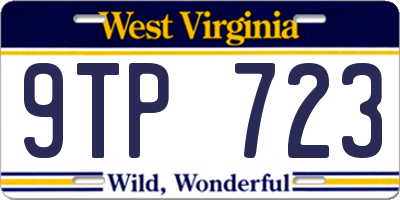 WV license plate 9TP723
