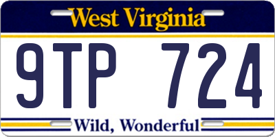 WV license plate 9TP724