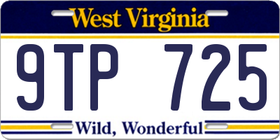 WV license plate 9TP725