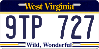 WV license plate 9TP727