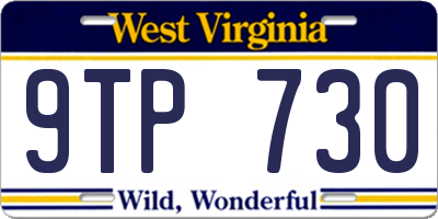 WV license plate 9TP730