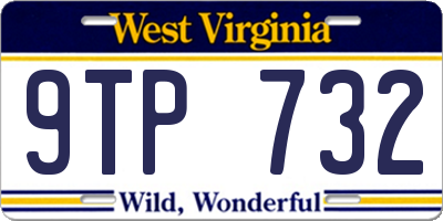 WV license plate 9TP732