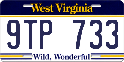 WV license plate 9TP733