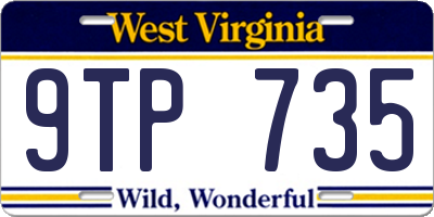 WV license plate 9TP735