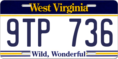 WV license plate 9TP736