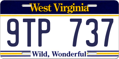 WV license plate 9TP737