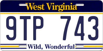 WV license plate 9TP743