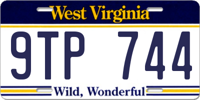WV license plate 9TP744